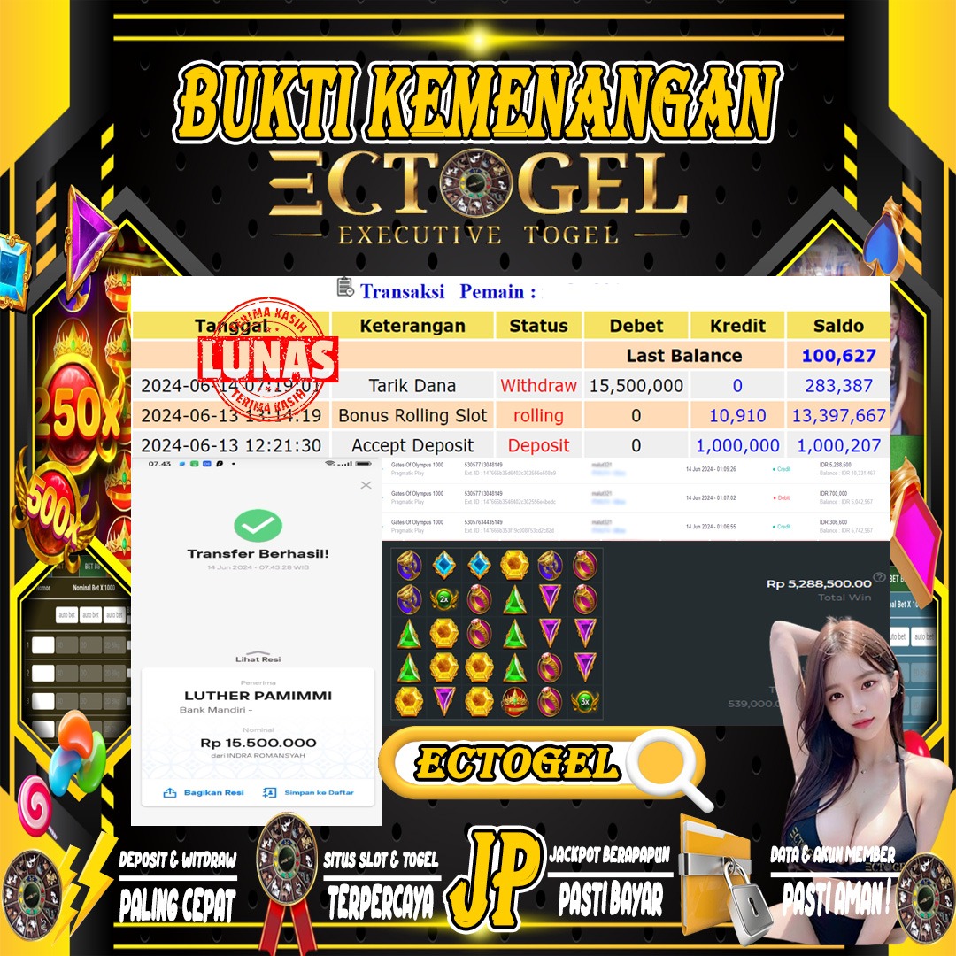 BUKTI JACKPOT SLOT GATES OF OLYMPUS 1000 TERPERCAYA DI INDONESIA TGL 14-06-2024